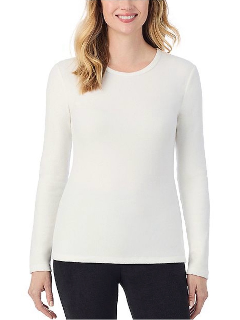 Women's Cuddl Duds FleecewearStretch Long Sleeve Crewneck Layering Top 2X New